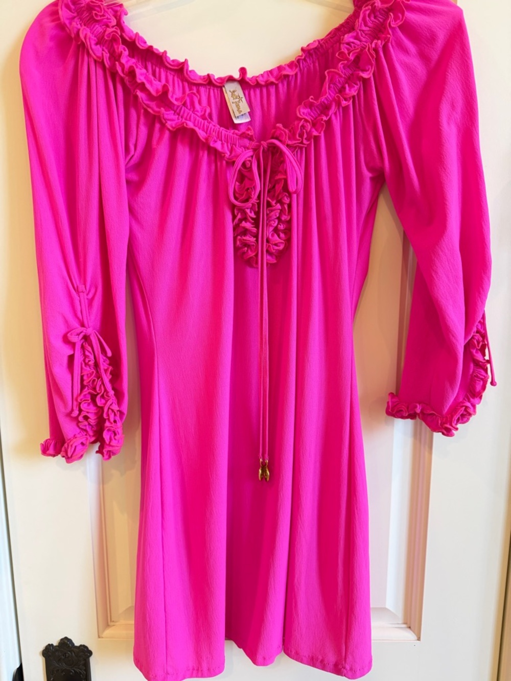 Luli Fama Pink Ruffle Cover-Up Small